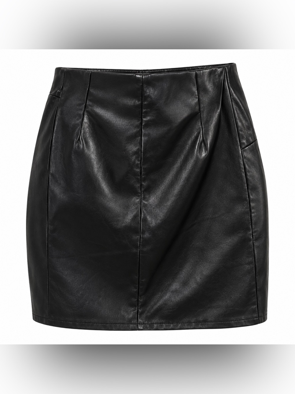 Dynamite G/L Black Faux Leather Y2K Asymmetrical Mini Skirt